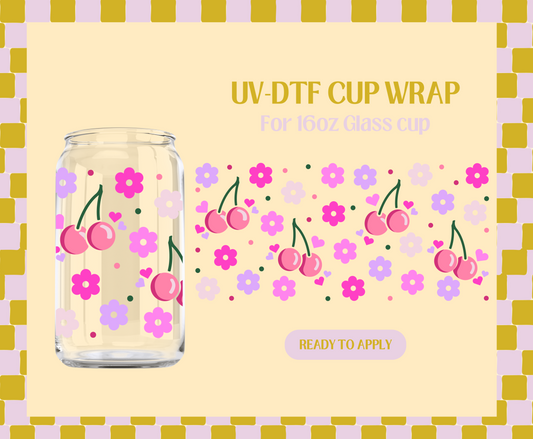 Floral Cherries UV-DTF Wrap