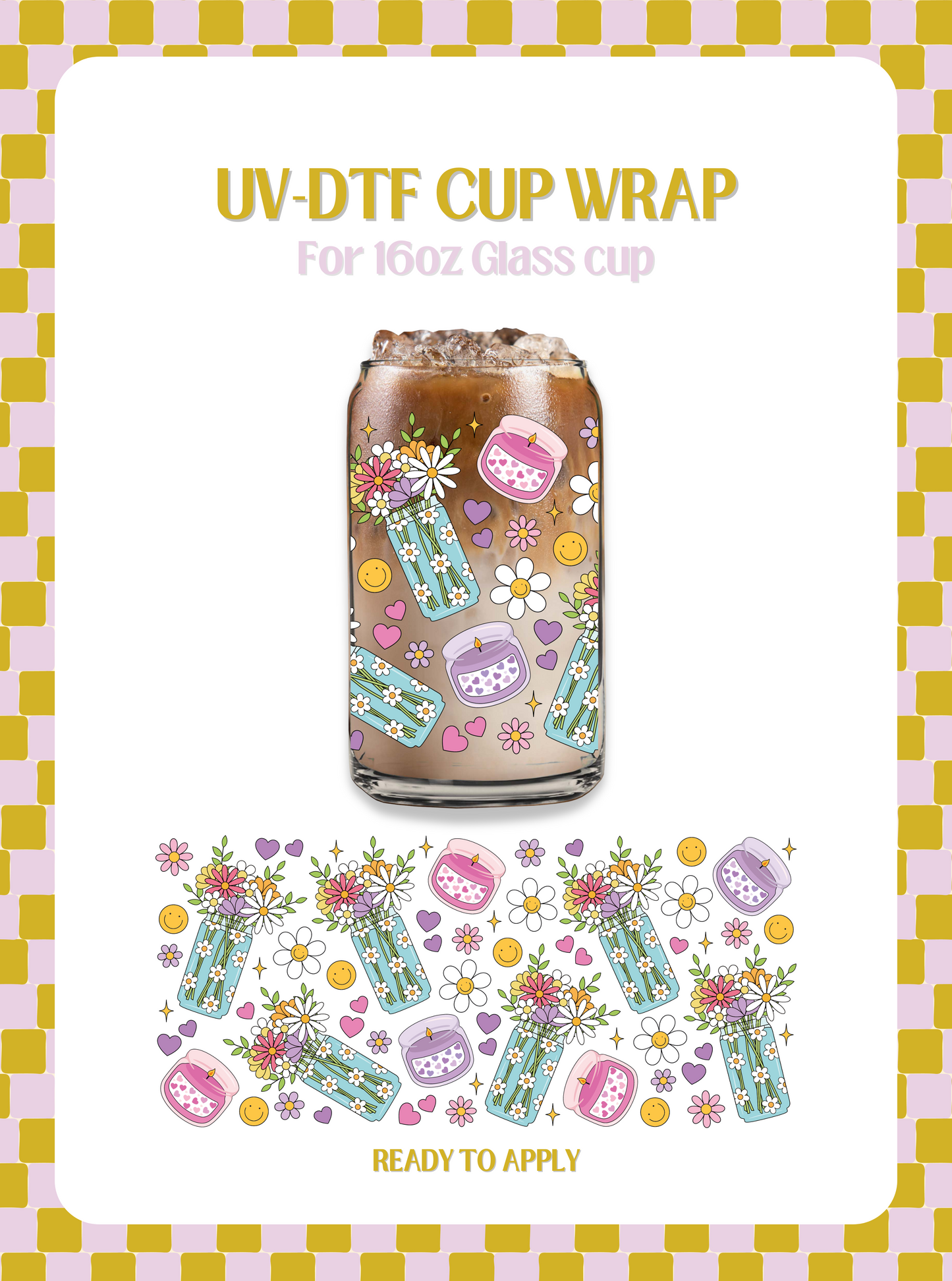 Florecitas Cup UV-DTF Wrap