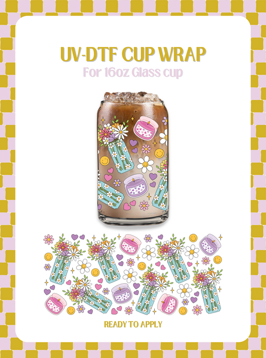 Florecitas Cup UV-DTF Wrap