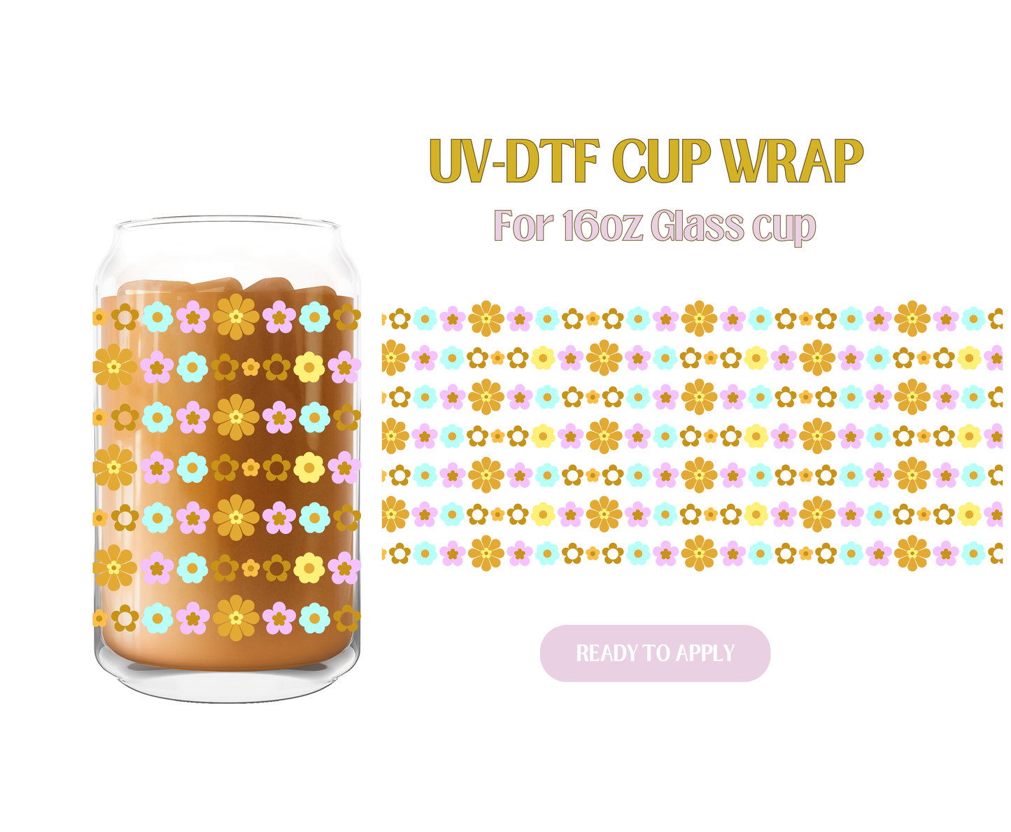 Flower Charm 70s UV-DTF Wrap