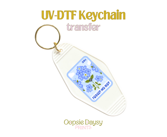 Flower Seeds Forget Me Not UV-DTF Keychain