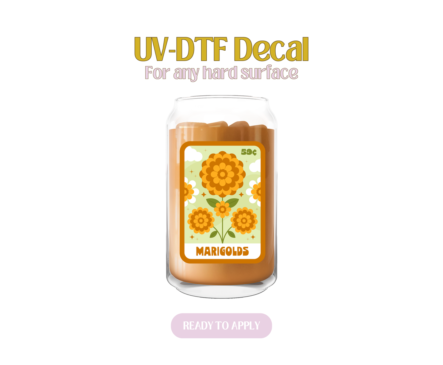 Flower Seeds Marigolds UV-DTF Decal