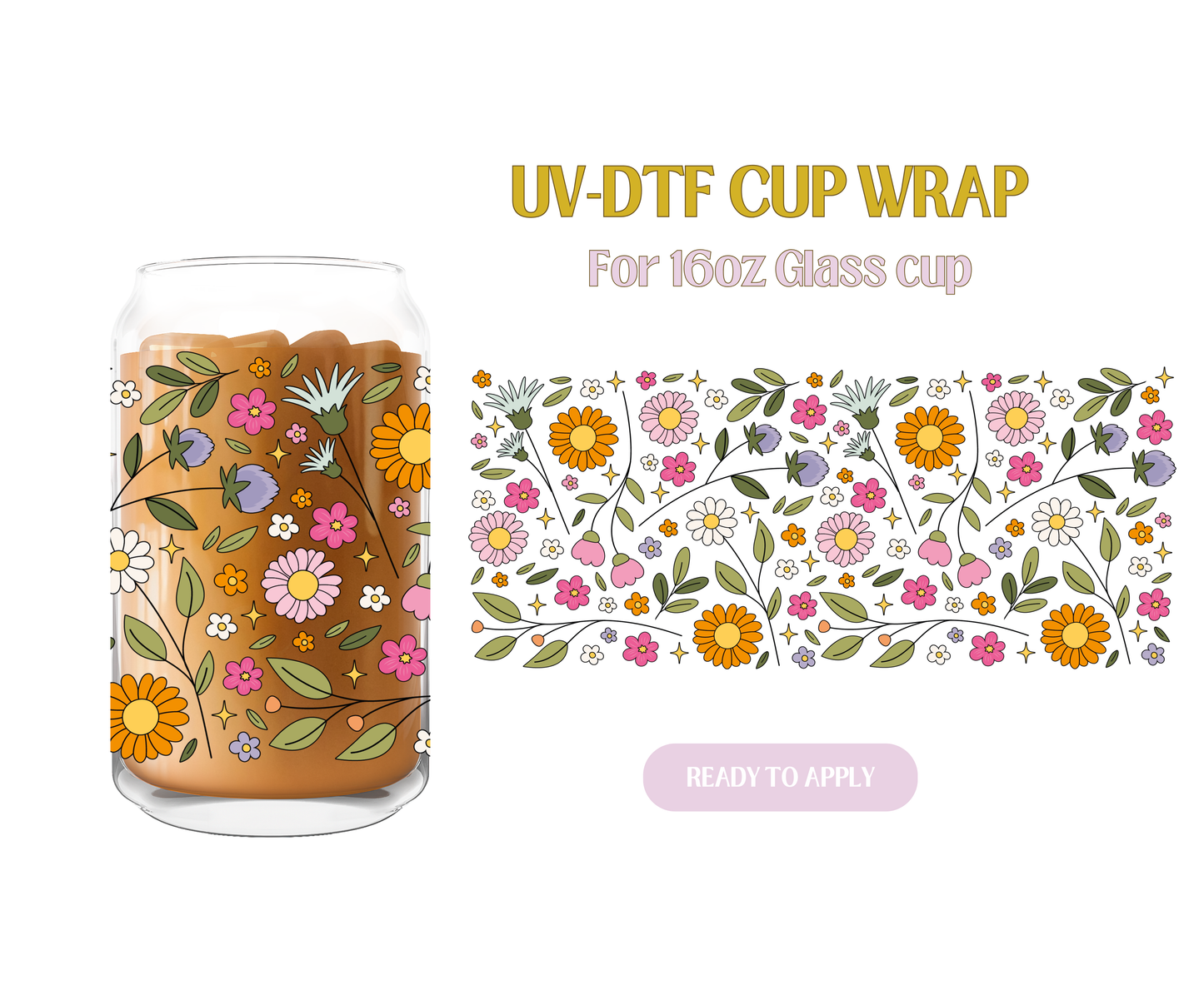 Flowers UV-DTF Wrap