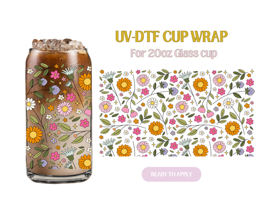 Flowers 20oz UV-DTF Wrap