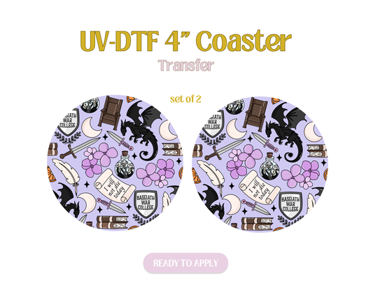 Fourth Wing UV-DTF 4" Coaster