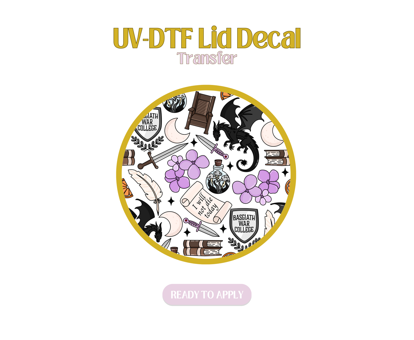 Fourth Wing UV-DTF Lid Decal