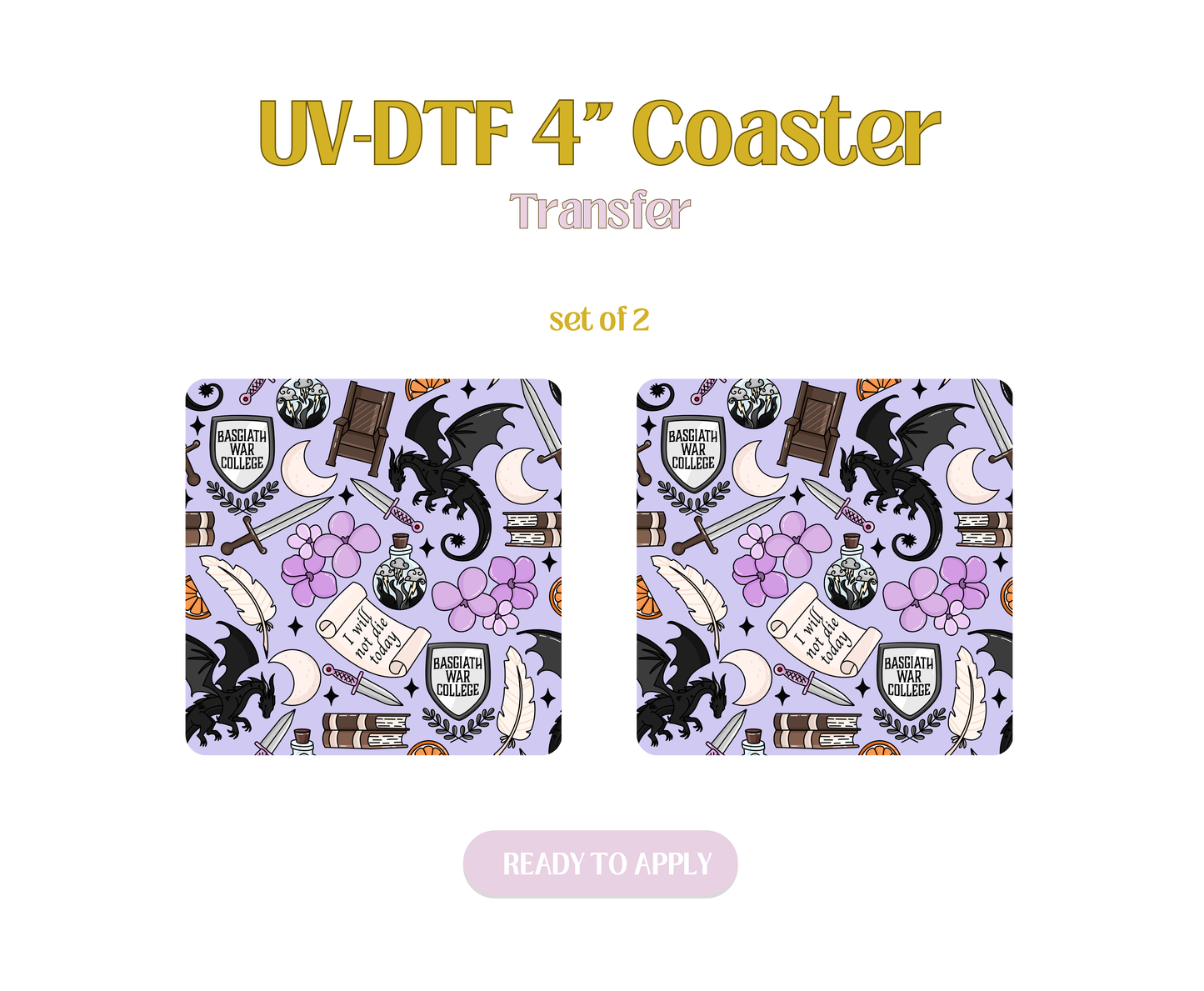 Fourth Wing UV-DTF 4" Coaster