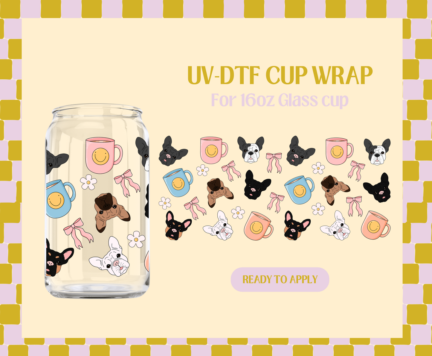 French Bulldogs UV-DTF Wrap