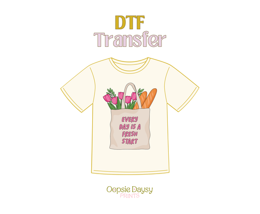 Fresh Start Market Bag DTF Transfer