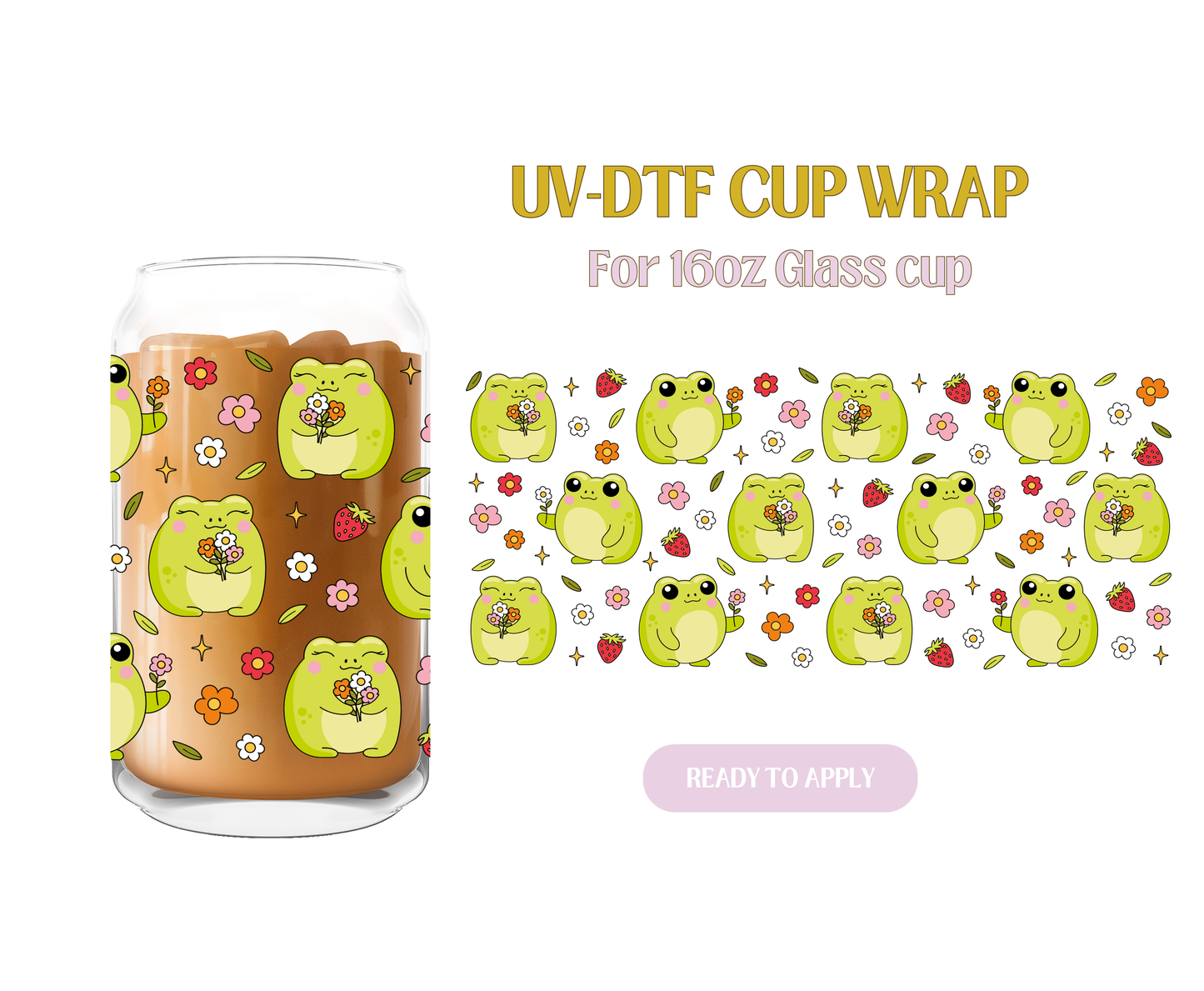 Froggies and Flowers UV-DTF Wrap
