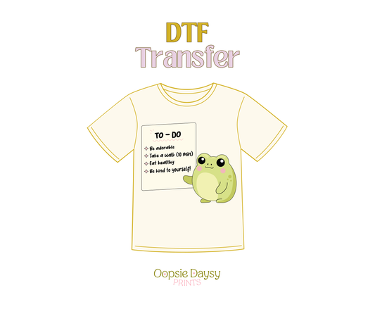 Froggy Doodle To-Do List DTF Transfer