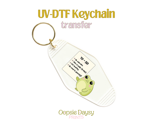 Froggy Doodle To-Do List UV-DTF Keychain