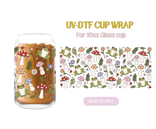 Frogs and Mushrooms UV-DTF Wrap