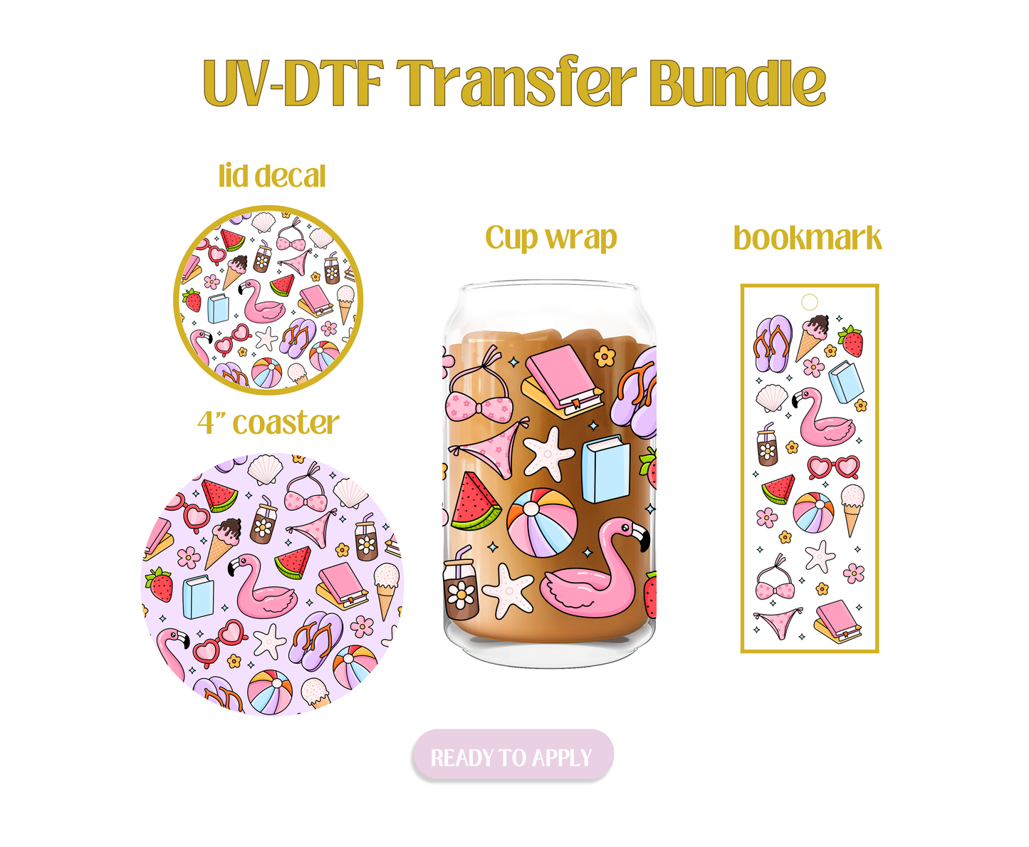 Fun Summer Vibes UV-DTF Transfer Bundle