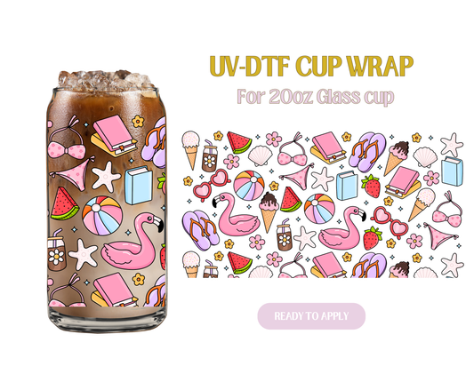 Fun Summer Vibes 20oz UV-DTF Wrap