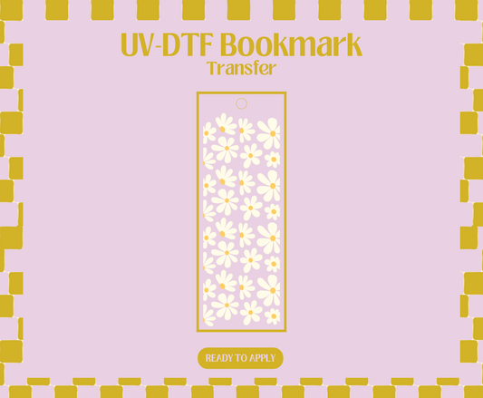 Fun White Daisies UV-DTF Bookmark