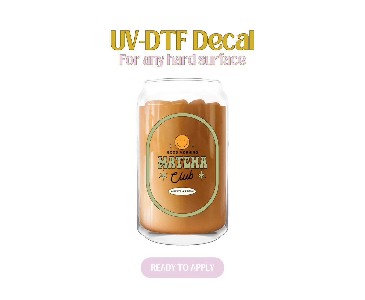 GM Matcha Club Green UV-DTF Decal