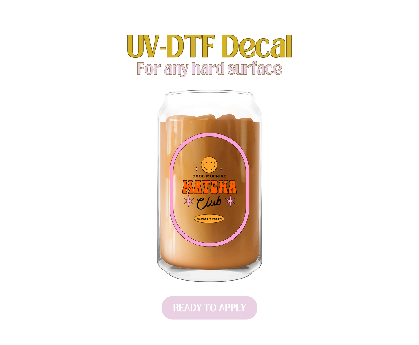 GM Matcha Club Pink.Orange UV-DTF Decal