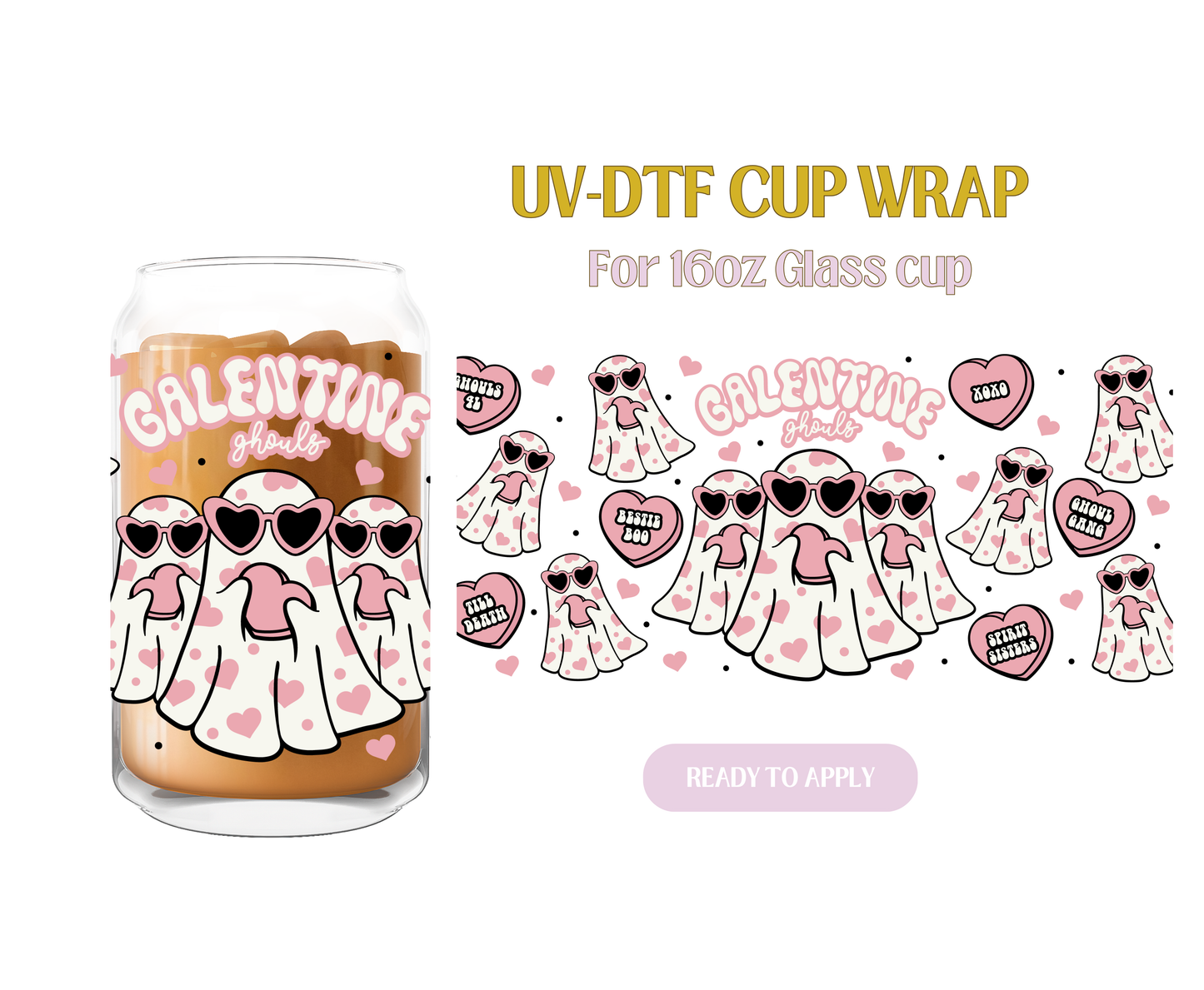 Galentine Ghosts UV-DTF Wrap