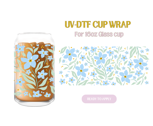 Garden Blue Spring Florals UV-DTF Wrap