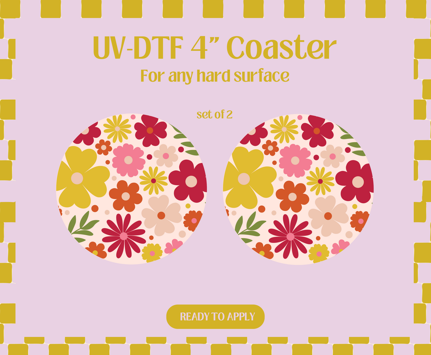 Garden Floral UV-DTF 4" Coaster