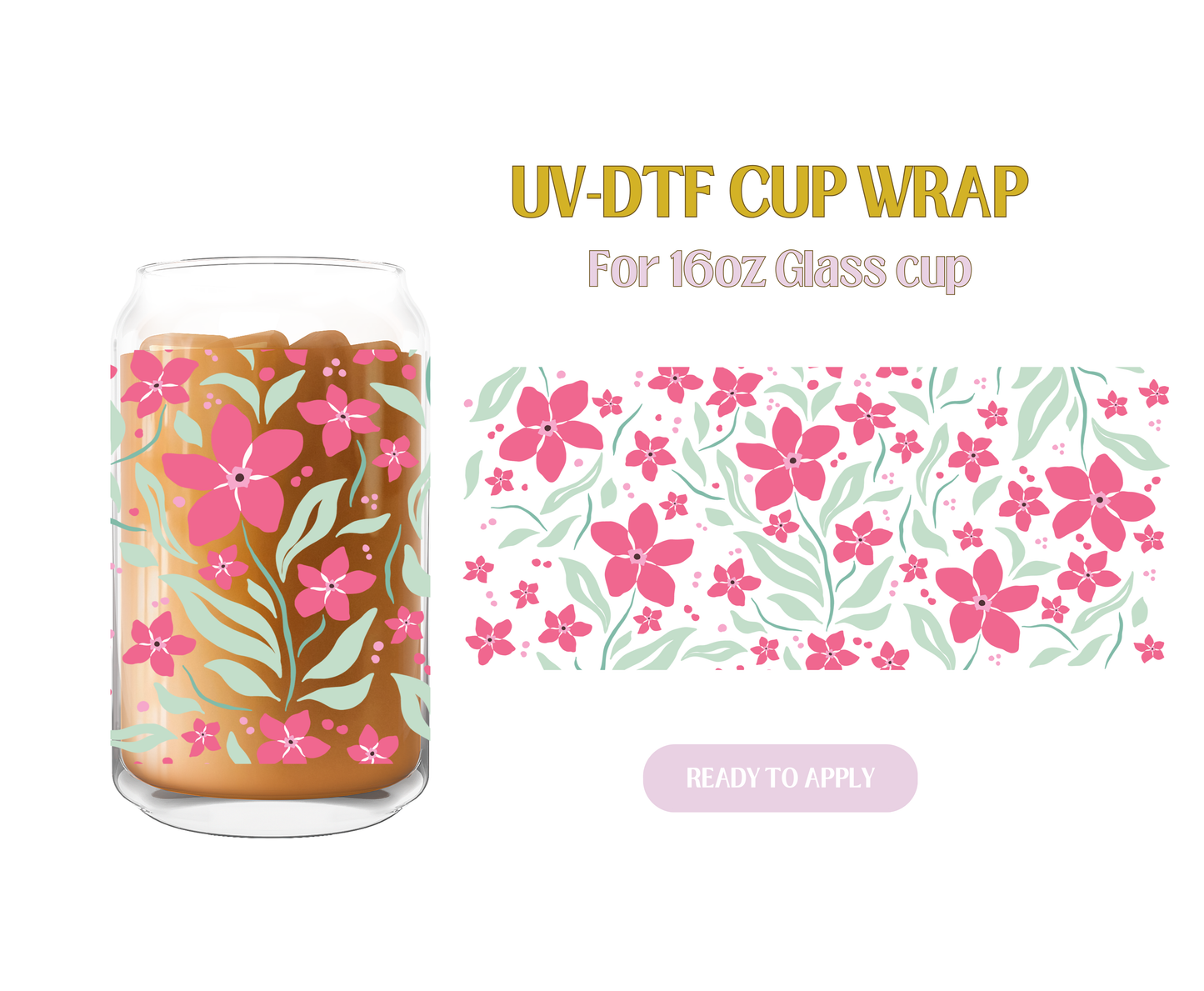 Garden Rosy Spring Florals UV-DTF Wrap