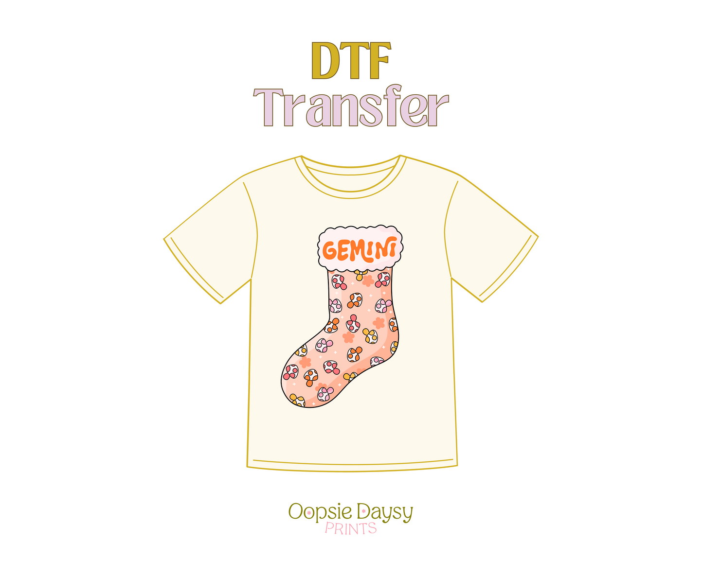 Gemini Stocking DTF Transfer