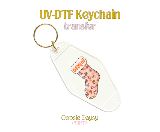 Gemini Stocking UV-DTF Keychain