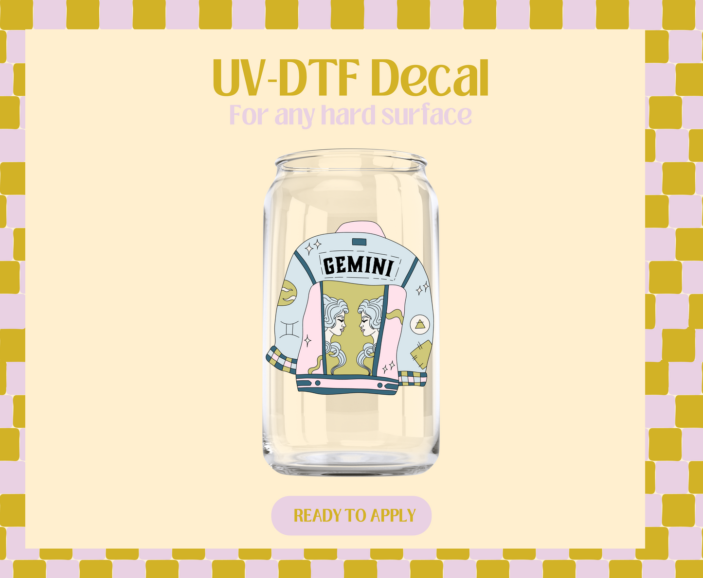 Gemini Zodiac jacket UV-DTF Decal