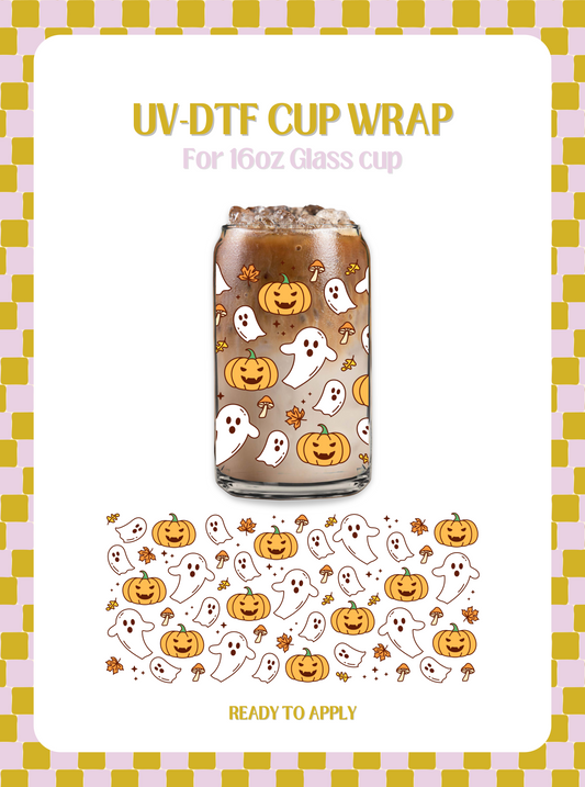 Ghost Pumpkin Cup UV-DTF Wrap