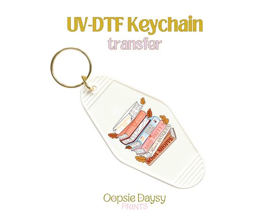 Gilmore Girl Fall Books UV-DTF Keychain