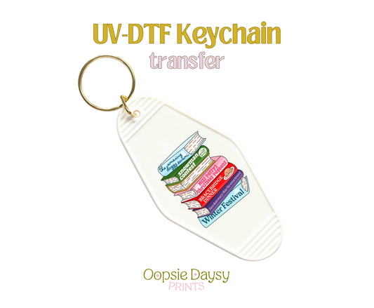 Gilmore Girl Winter Book Pile UV-DTF Keychain