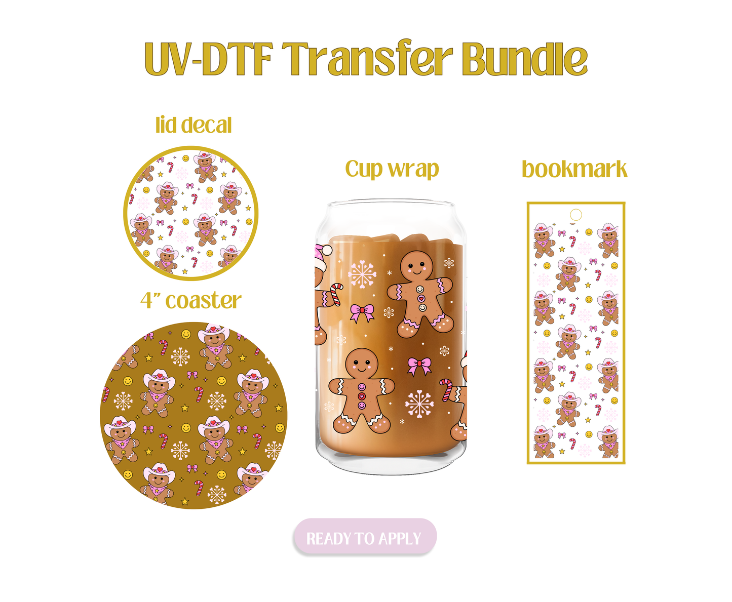 Gingerbread Girlies UV-DTF Transfer Bundle