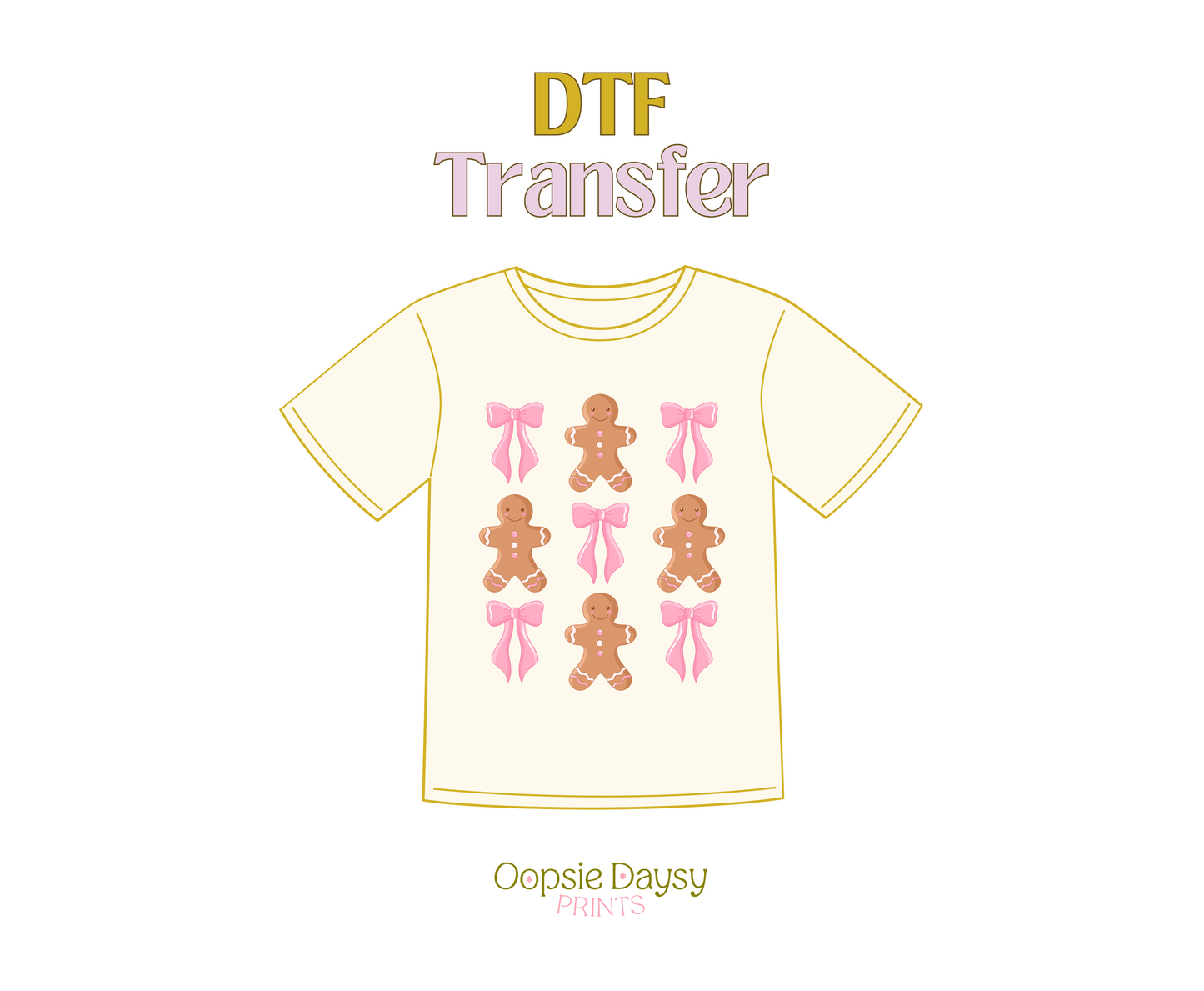 Gingerbread Bows DTF Transfer