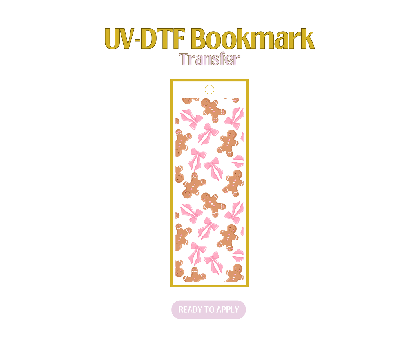 Gingerbread Bows UV-DTF Bookmark