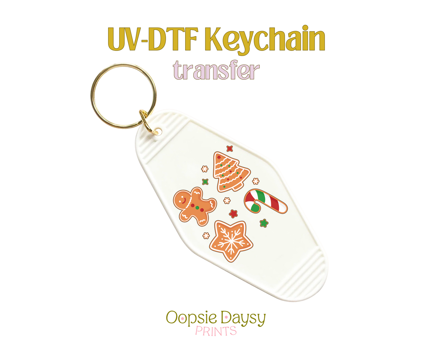 Gingerbread Cookies UV-DTF Keychain