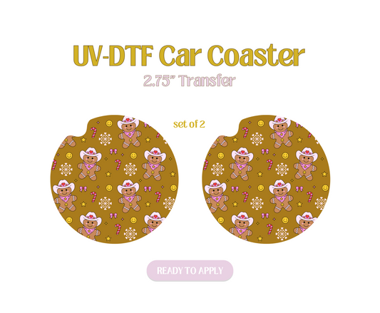 Gingerbread Girlies UV-DTF Car Coaster