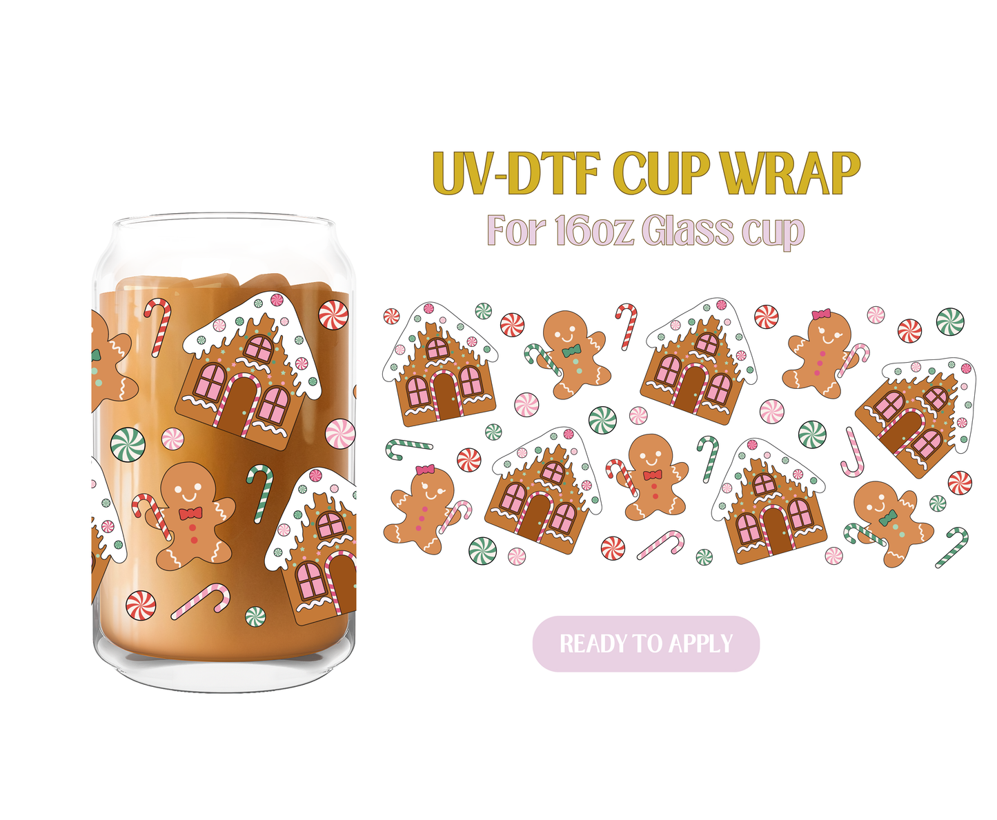 Gingerbread Houses UV-DTF Wrap