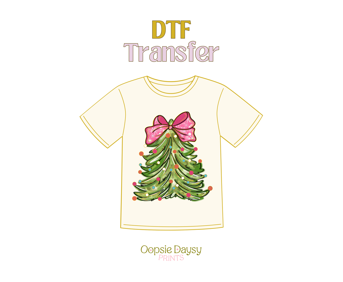 Girly Christmas Tree  DTF Transfer