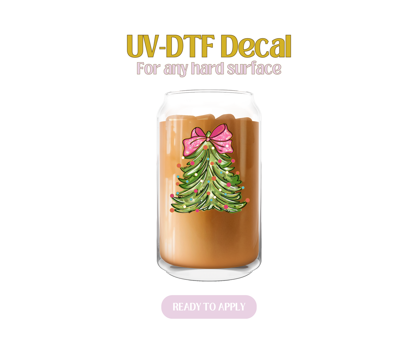 Girly Christmas Tree UV-DTF Decal