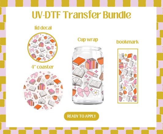 Girly Drinks and Books UV-DTF Transfer Bundle