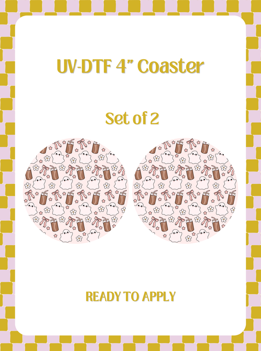 Girly Ghosties UV-DTF 4" Coaster