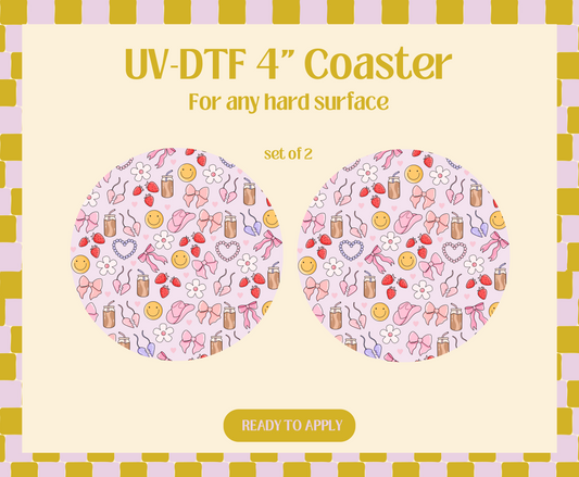 Girly Things UV-DTF 4" Coaster