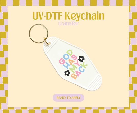 God has my back UV-DTF Keychain