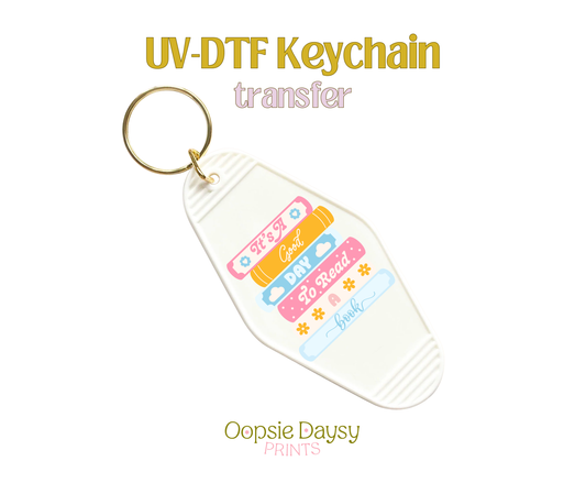 Good Day to Read a Book UV-DTF Keychain