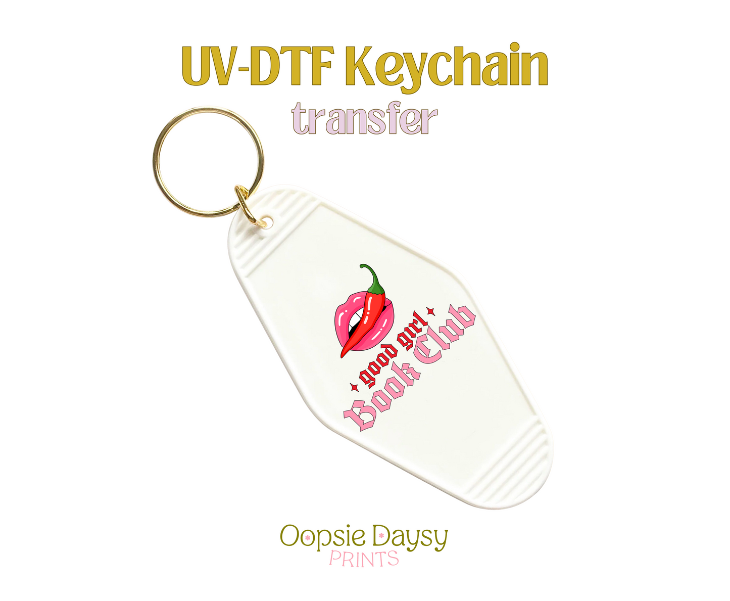 Good Girl Book Club UV-DTF Keychain