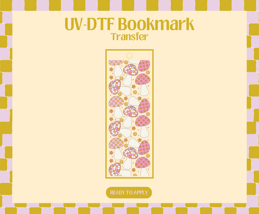 Groovy Pink Disco Mushies UV-DTF Bookmark