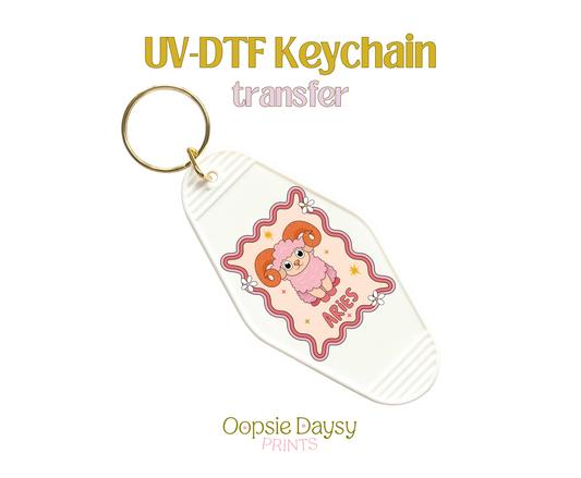 Groovy Aries UV-DTF Keychain