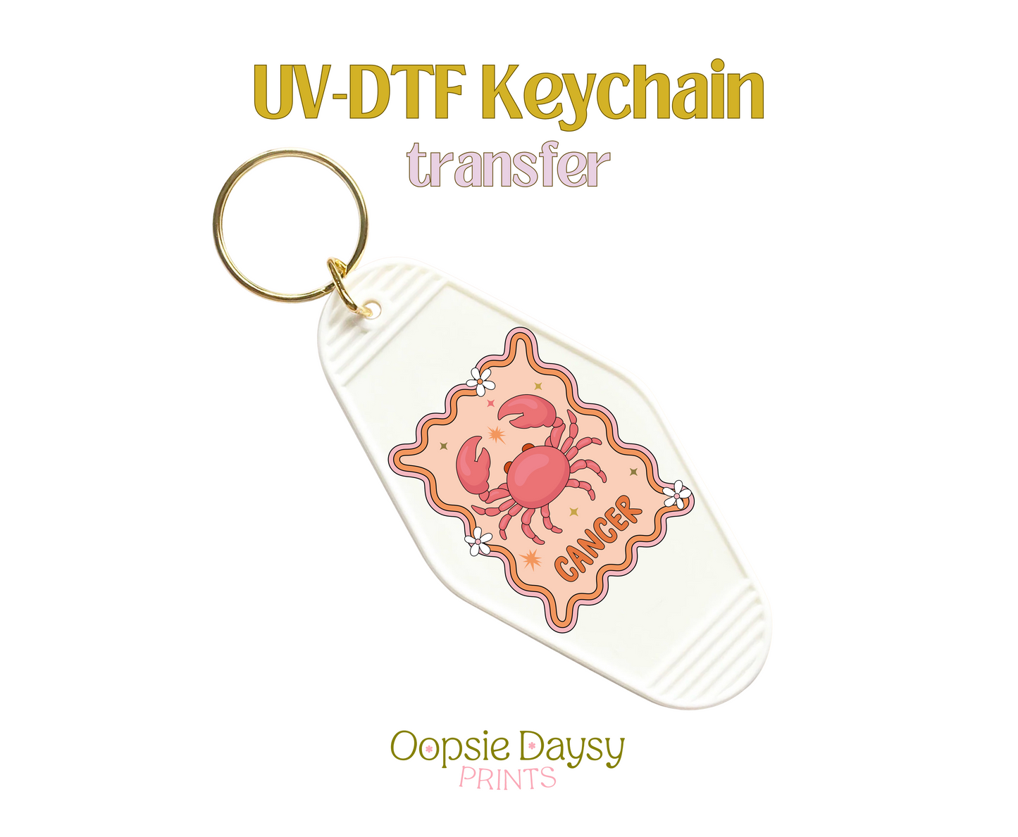 Groovy Cancer UV-DTF Keychain