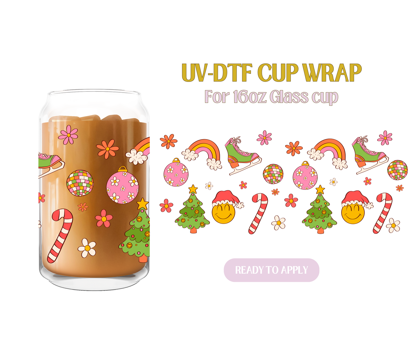 Groovy Christmas UV-DTF Wrap